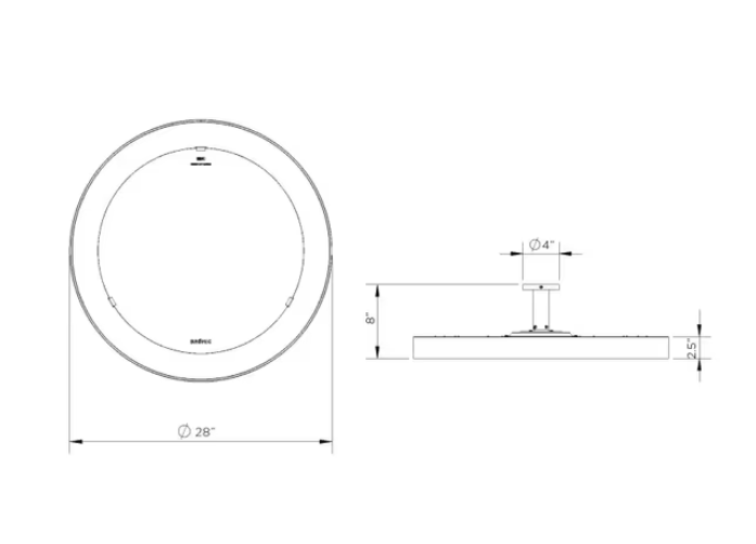 Bromic Heating Eclipse Smart-Heat 28" Electric Patio Heater with Light – 2900W