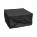 Square canvas fire pit cover with elastic edge and drawstring closure, top view