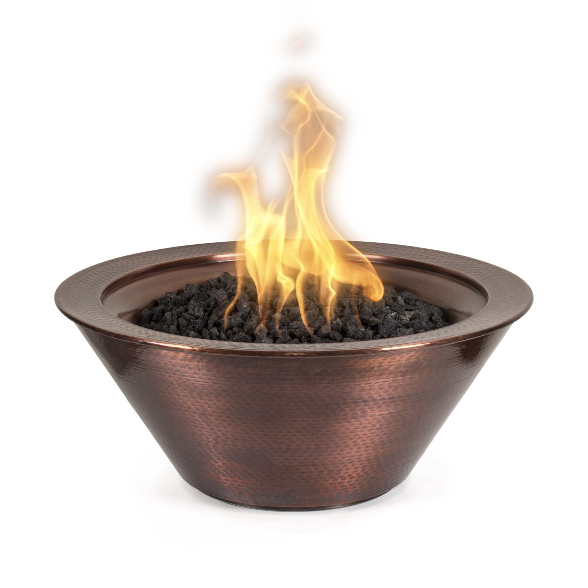 The Outdoor Plus Hammered Cazo Copper Gas Fire Bowl
