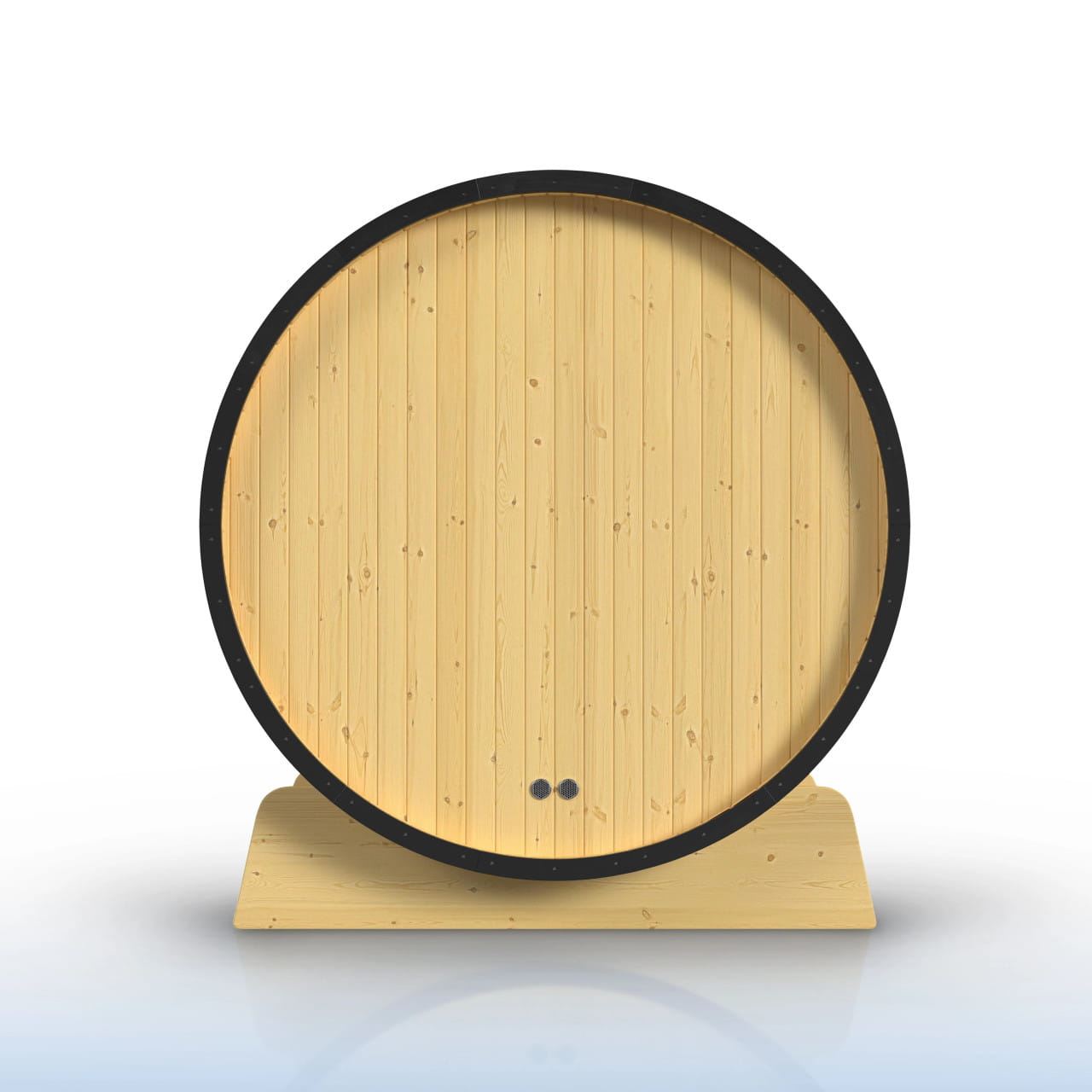 Celesia 3-4 Person Finland Pine Barrel Sauna – Black Accents & Dual Windows