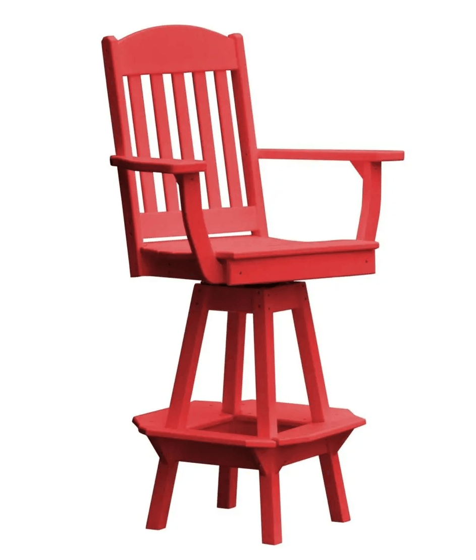 A&L Furniture Classic Outdoor Swivel Bar Chair with Arms