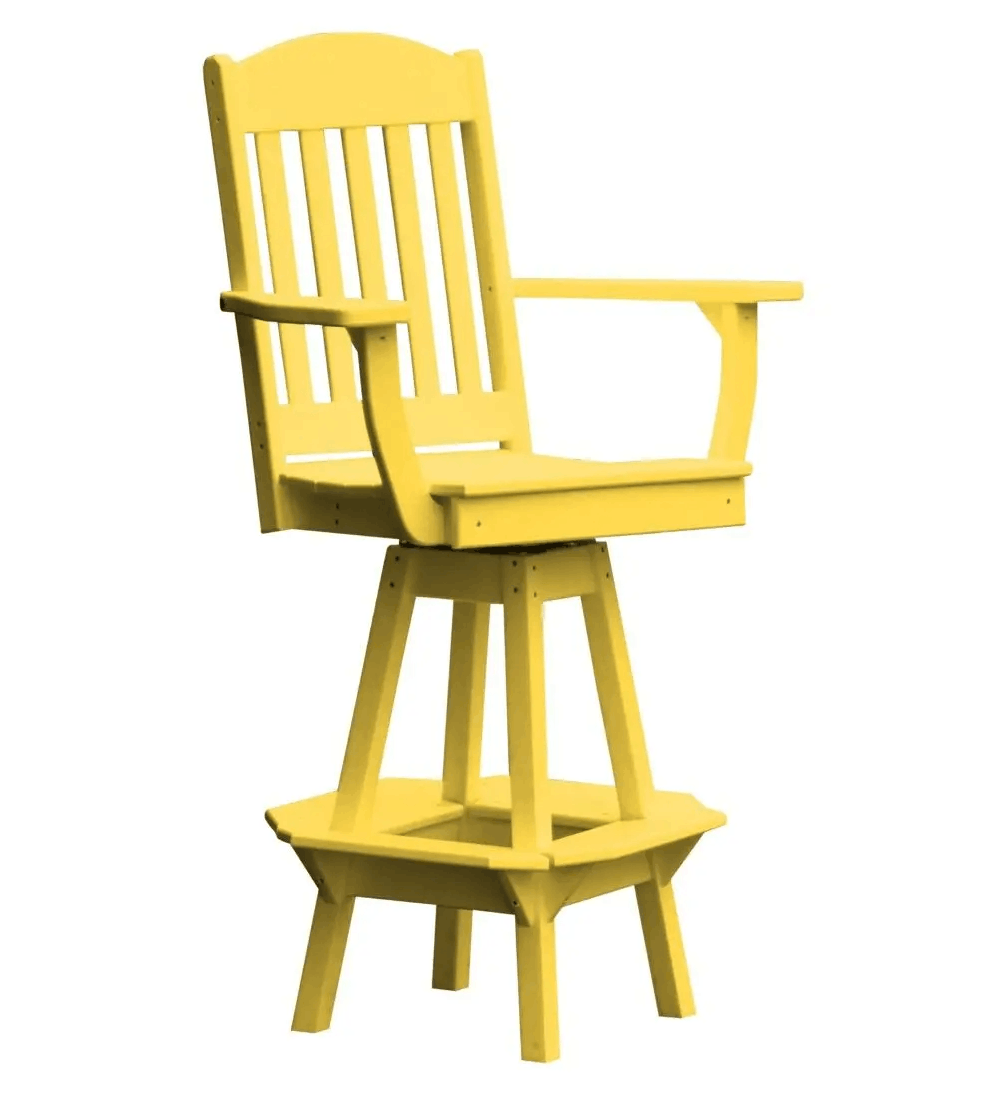A&L Furniture Classic Outdoor Swivel Bar Chair with Arms
