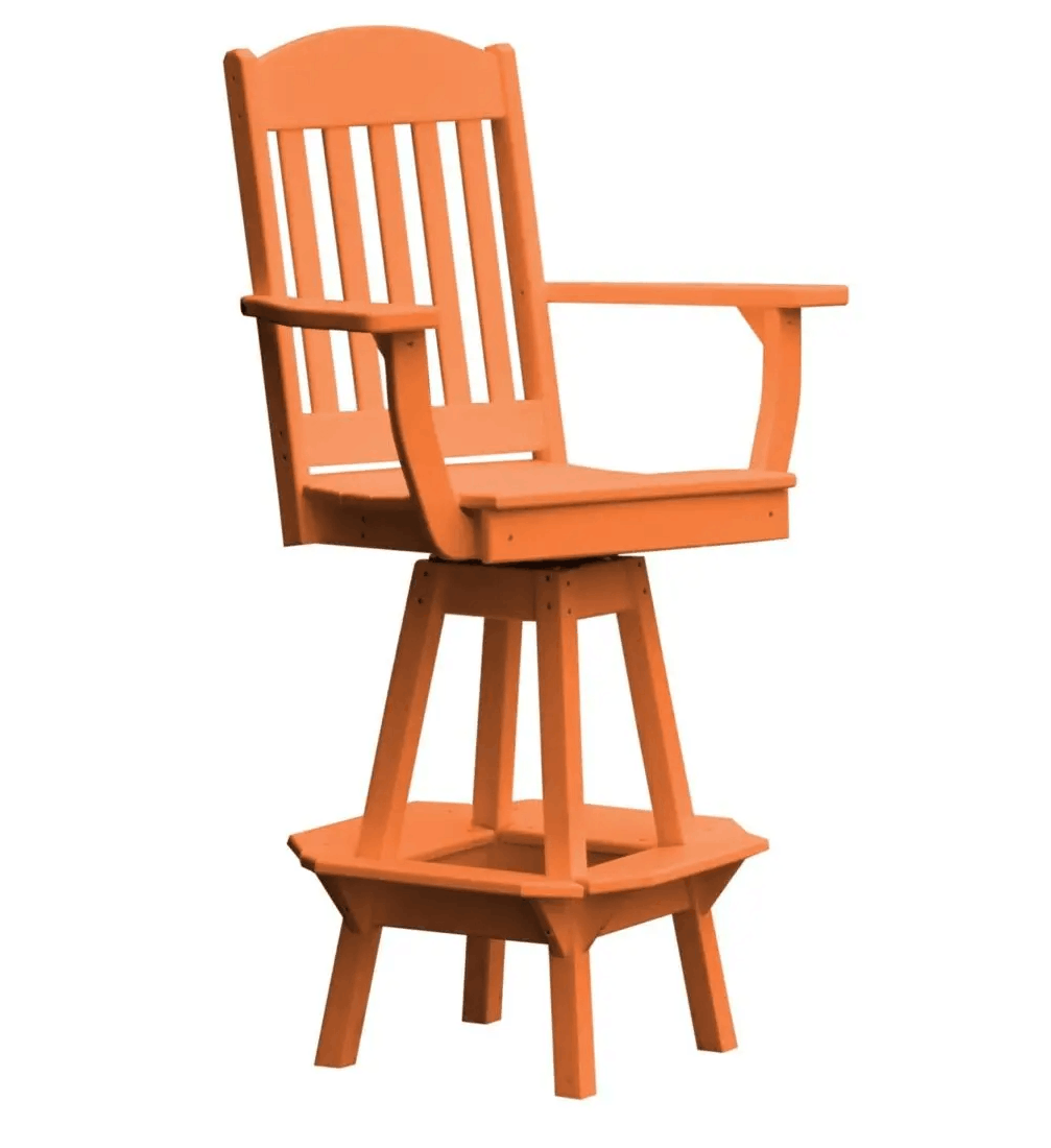 A&L Furniture Classic Outdoor Swivel Bar Chair with Arms