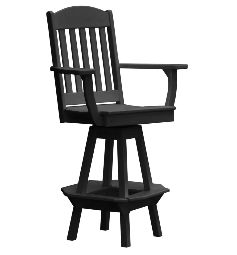 A&L Furniture Classic Outdoor Swivel Bar Chair with Arms
