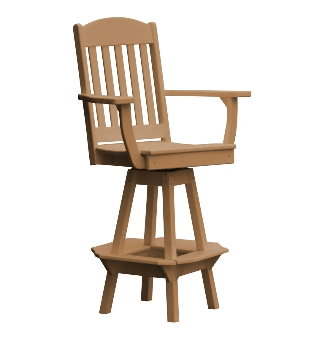 A&L Furniture Classic Outdoor Swivel Bar Chair with Arms