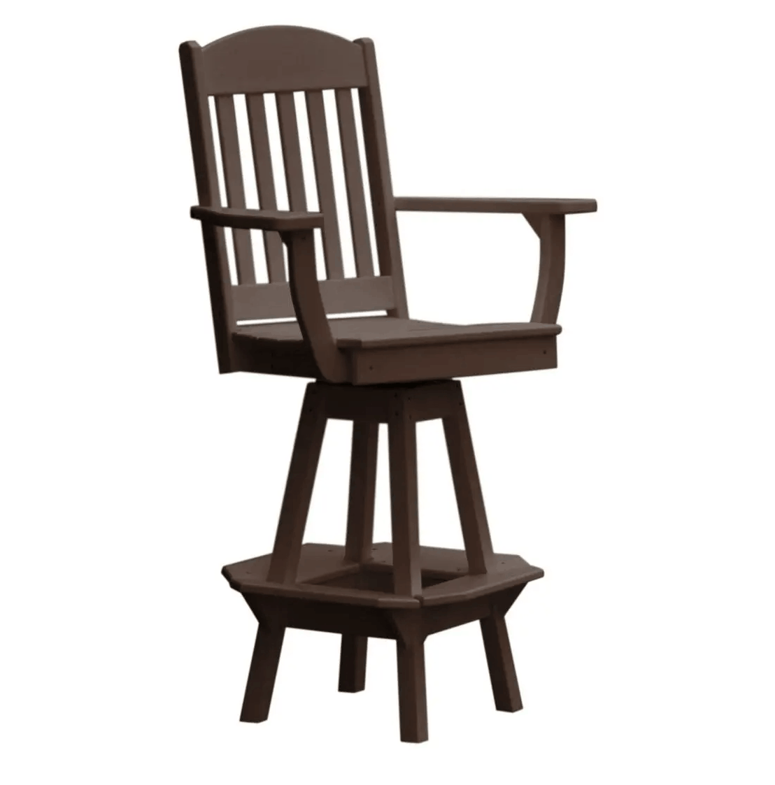 A&L Furniture Classic Outdoor Swivel Bar Chair with Arms