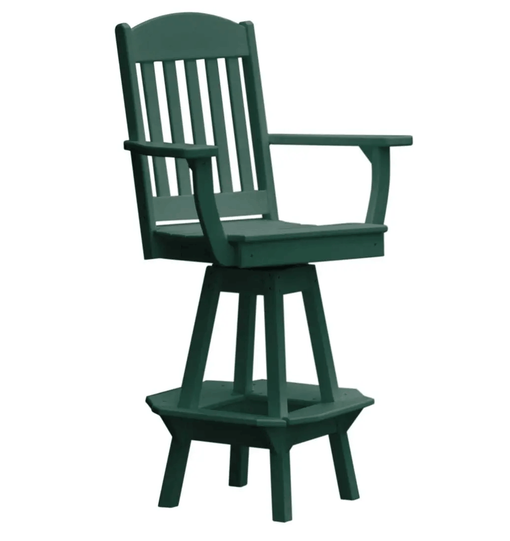 A&L Furniture Classic Outdoor Swivel Bar Chair with Arms