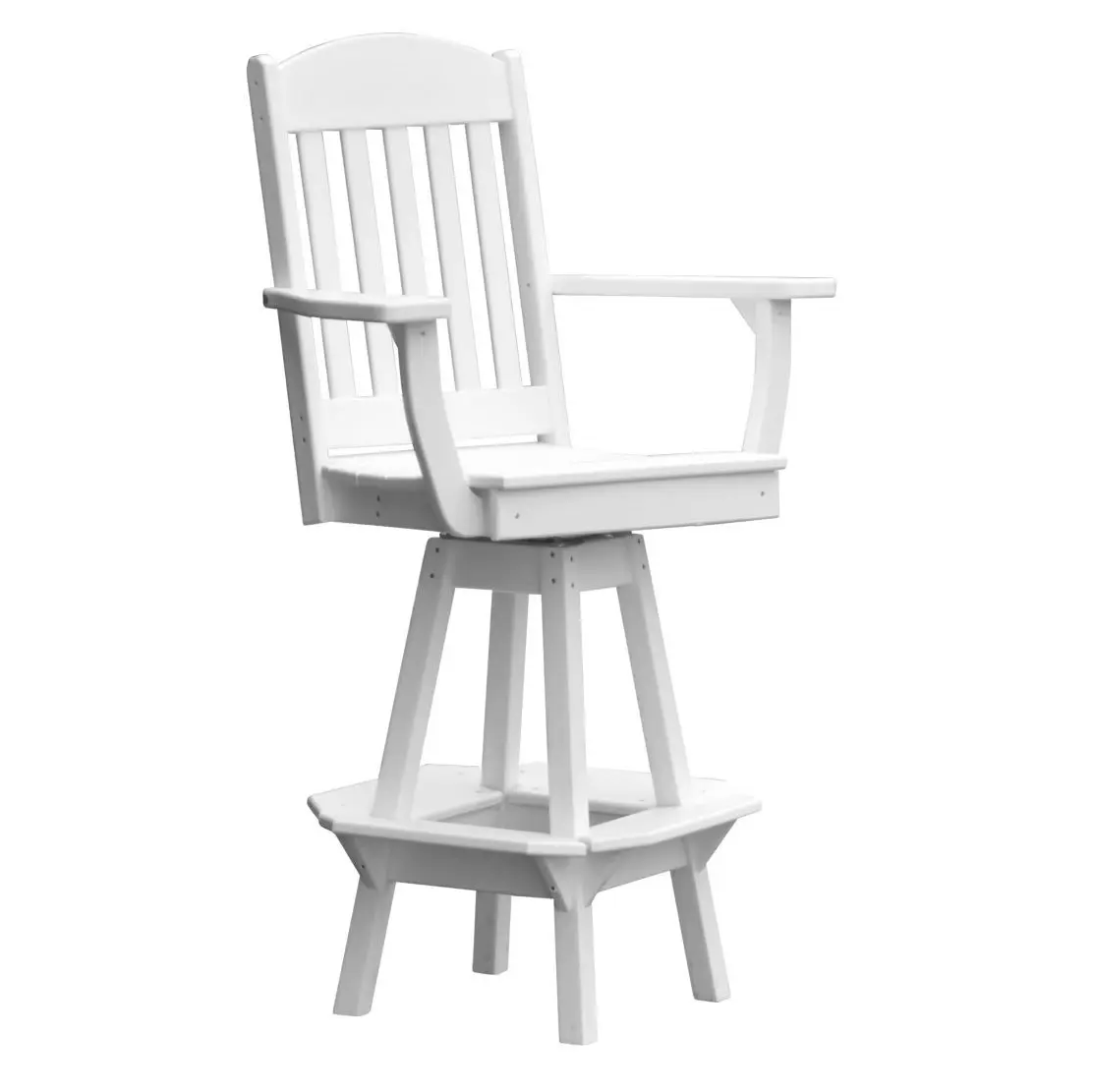 A&L Furniture Classic Outdoor Swivel Bar Chair with Arms