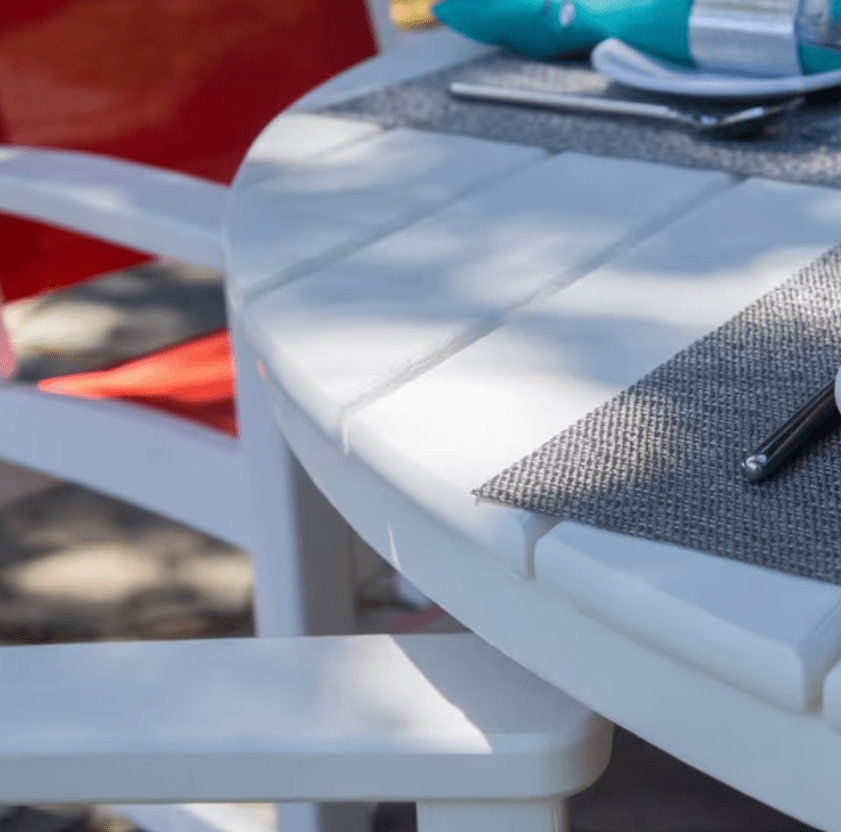 Coastal Polywood Dining Set - 5 Piece Round Table and Chairs