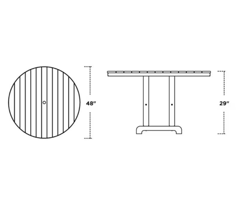 Coastal Polywood Dining Set - 5 Piece Round Table and Chairs