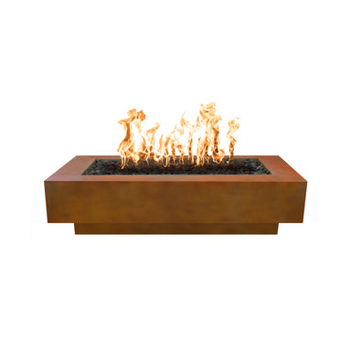 image of corden steel coronado fire pit table with flames