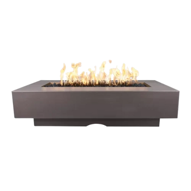 an image of chestnut colored Del Mar fire pit  with flames