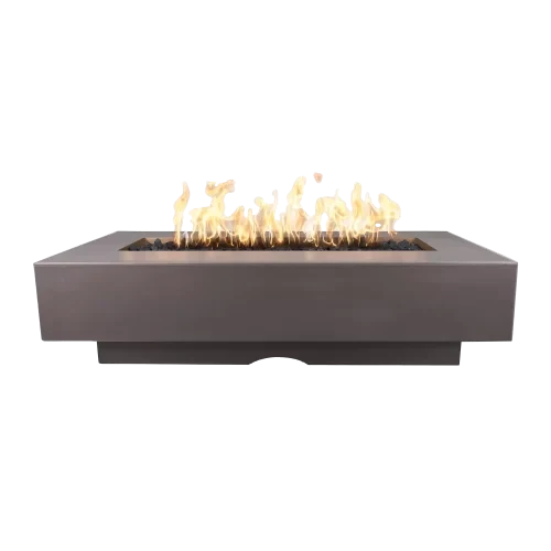 The Outdoor Plus Del Mar 96 inch GFRC concrete fire pit in Chestnut
