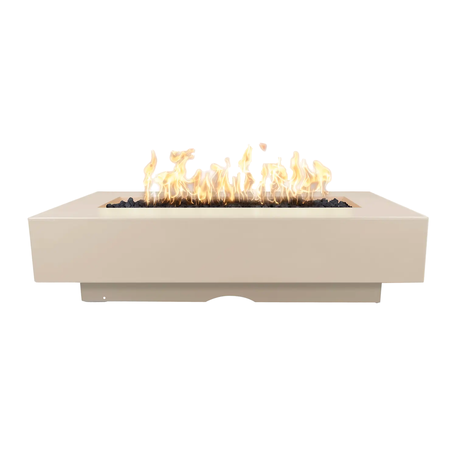 The Outdoor Plus Del Mar 84 inch GFRC concrete fire pit in Vanilla