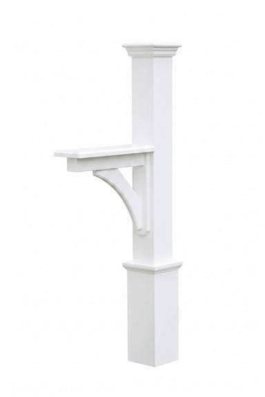 Yard Craft Dover white vinyl mailbox post shown without a mailbox