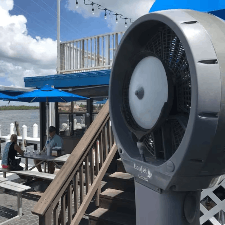 EcoJet 26-Gallon Outdoor Misting Fan – Cyclone Standing Fan for Patios