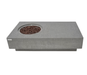 Elementi Metropolis 56 inch rectangular concrete gas fire pit table front view