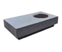 Elementi Metropolis 56" rectangular concrete gas fire pit table with lava rock