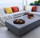 Elementi Metropolis concrete fire pit table modern patio lifestyle photo