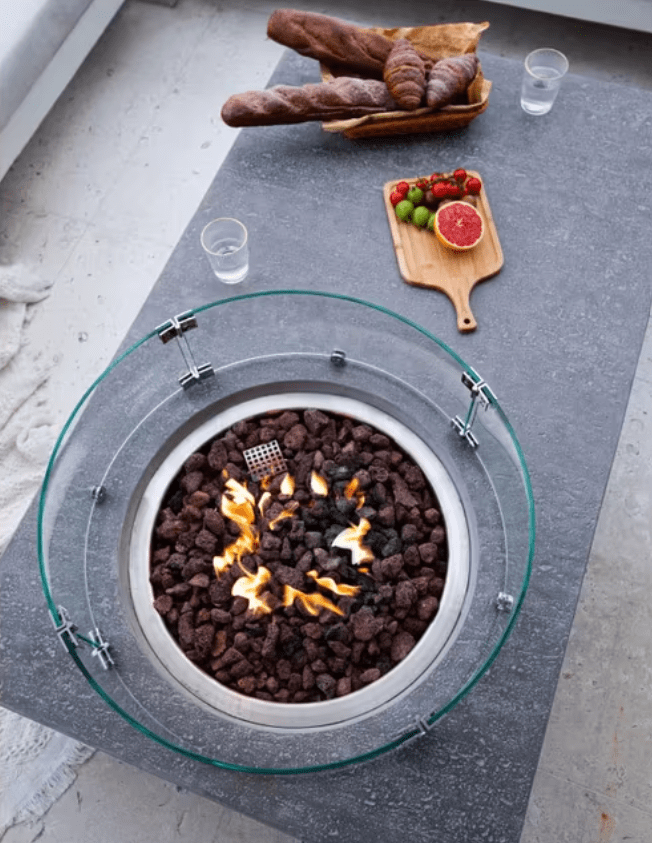 Elementi Metropolis fire pit table top-down view