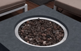 Elementi Metropolis fire pit table burner bowl with lava rock and stainless steel ring