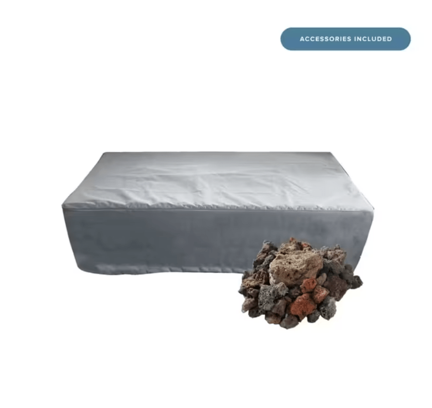 Elementi Granville fire pit table canvas cover and included lava rock