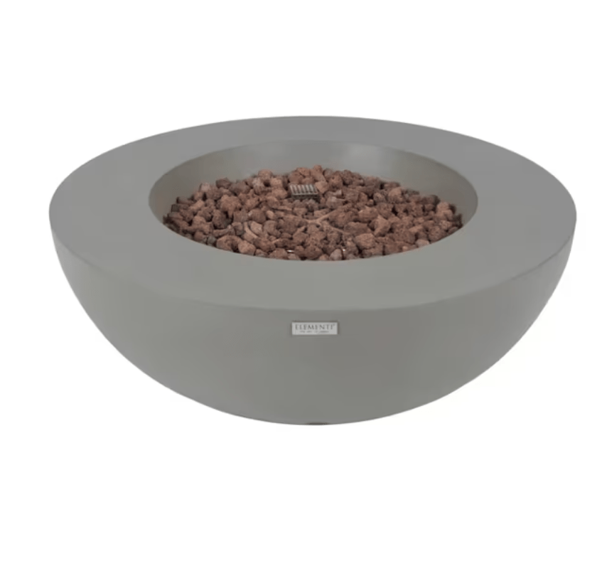 Elementi Lunar Bowl 42 inch round concrete fire pit front view