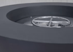 Elementi Lunar Bowl 42" concrete fire pit interior showing stainless steel burner and pan system