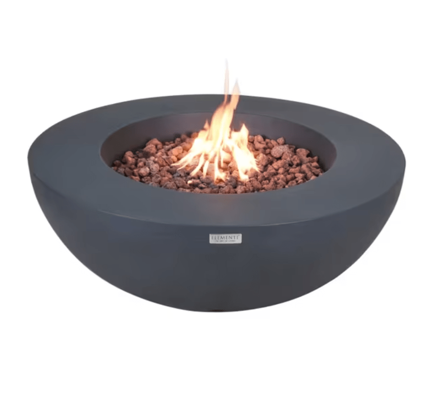Elementi Lunar Bowl concrete fire pit lifestyle outdoor patio
