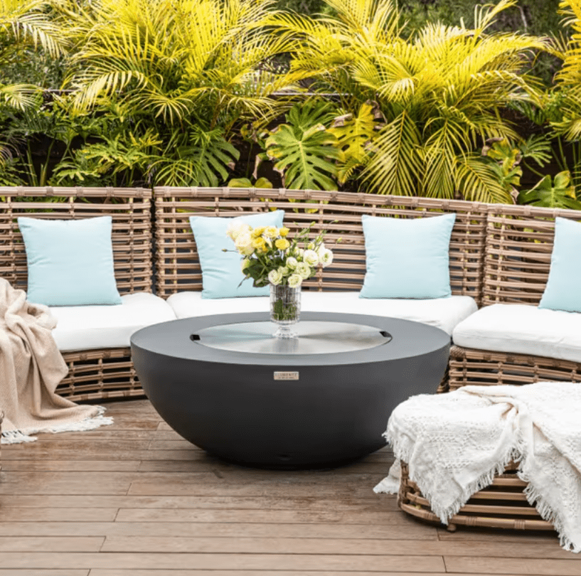 Elementi Lunar Bowl fire pit outdoor living space setting