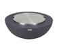 Elementi Lunar Bowl 42" round concrete fire pit with stainless steel lid cover