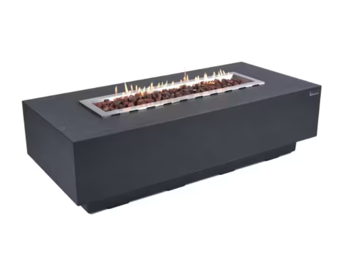 Elementi Granville 60 inch fire pit table dark gray finish