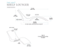 Floating Luxuries Kai shelf lounger dimensions diagram 73.5 inches long 29 inches wide 11.4 inches tall
