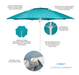 Floating Luxuries Kai Luxury 7.5ft fiberglass pool umbrella features diagram Aruba