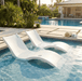 Floating Luxuries Kai pool shelf chaise lounge set of 2 white polymer in-pool tanning ledge tropical backyard resort