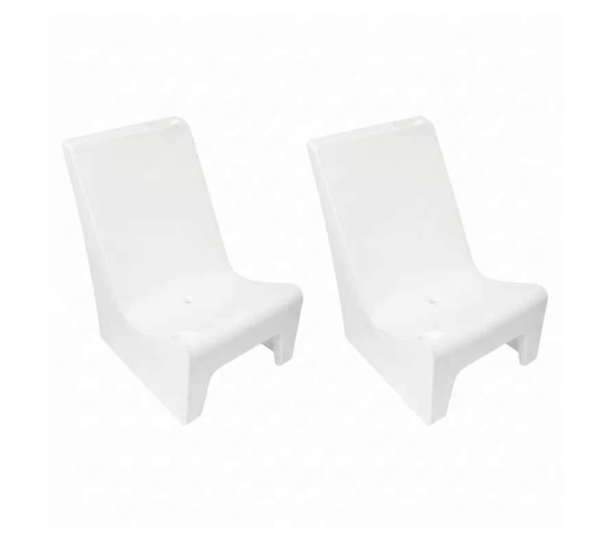 Floating Luxuries Kai upright pool shelf chairs set of 2 white polymer product shot
