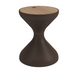 Gloster Bells 16 inch round side table White Java Meteor finish options teak top all colorways
