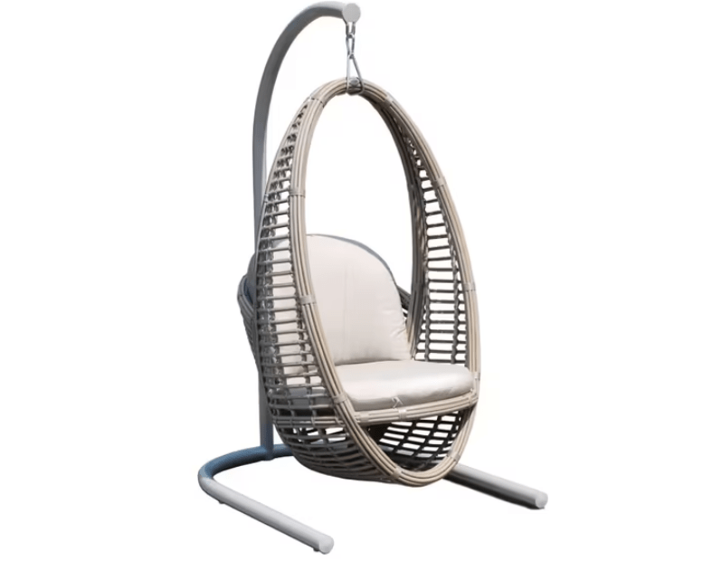 kubu mushroom heri hanging chair in white backgroound