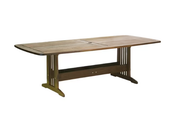Jensen Outdoor Heritage Rectangular Outdoor Dining Table in brown poly lumber 