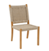 Kingsley Bate Hudson outdoor dining side chair with teak frame and natural woven rope seat and back
