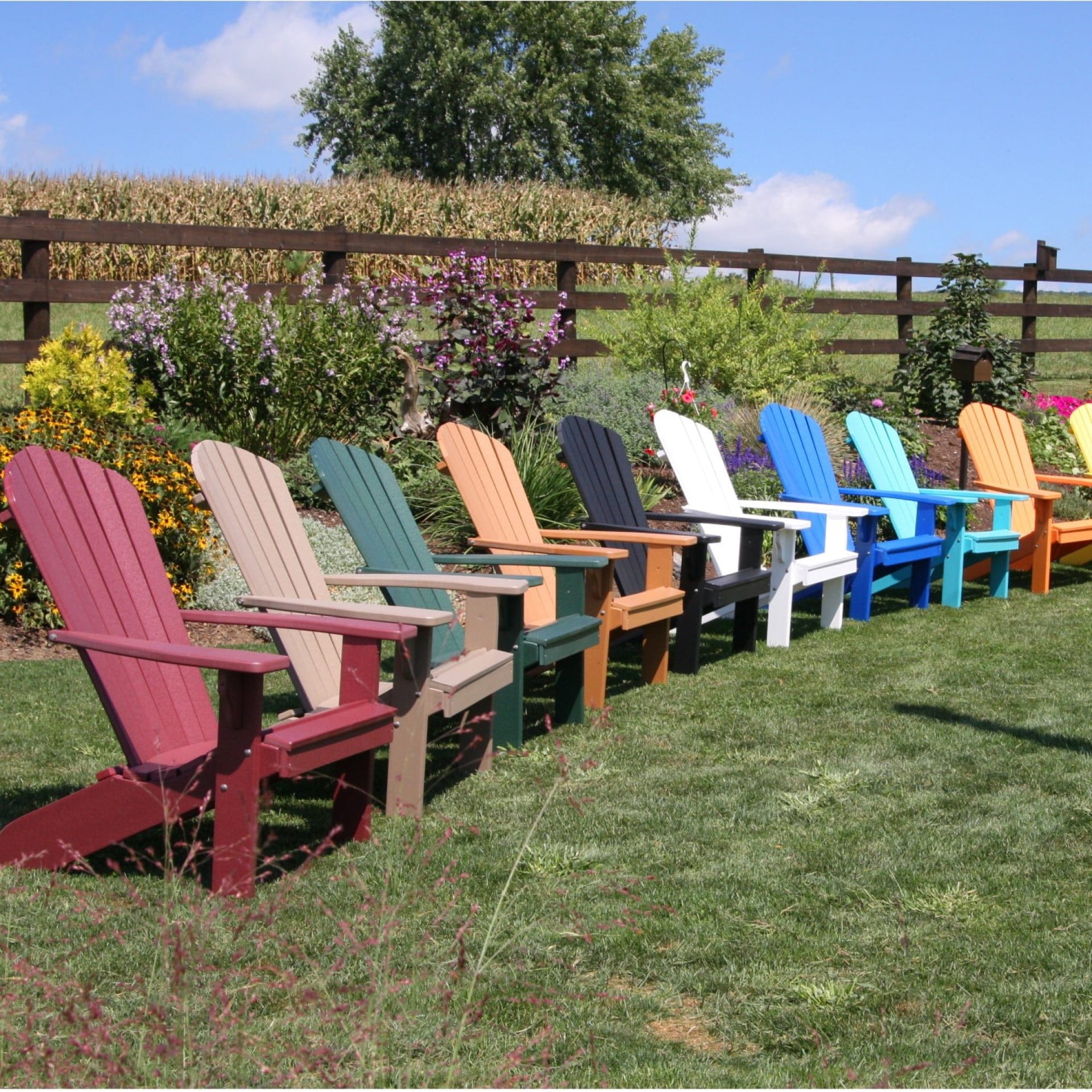 A&L Furniture Outdoor Adirondack Chair - Poly Fanback HDPE Chair