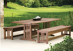 Jensen Outdoor Heritage 3-Piece Rectangular Outdoor Dining Set in brown poly lumber 

