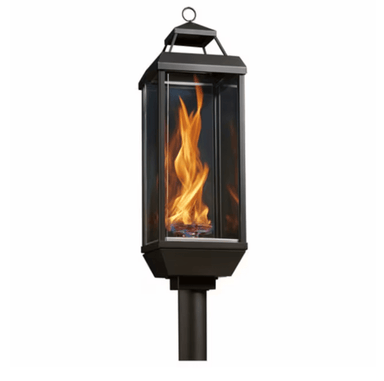 Travis Industries Tempest outdoor gas lantern post mount black stainless vortex flame