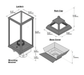 Travis Industries Tempest lantern dimensions diagram showing lantern body rain cap and base cover measurements