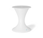 Ledge Lounger Autograph Umbrella Stand Ice Bin in White, studio view of the hourglass-shaped in-pool umbrella base and ice bin