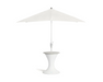 Ledge Lounger Autograph Umbrella Stand Ice Bin in White holding a white market umbrella, umbrella sold separately