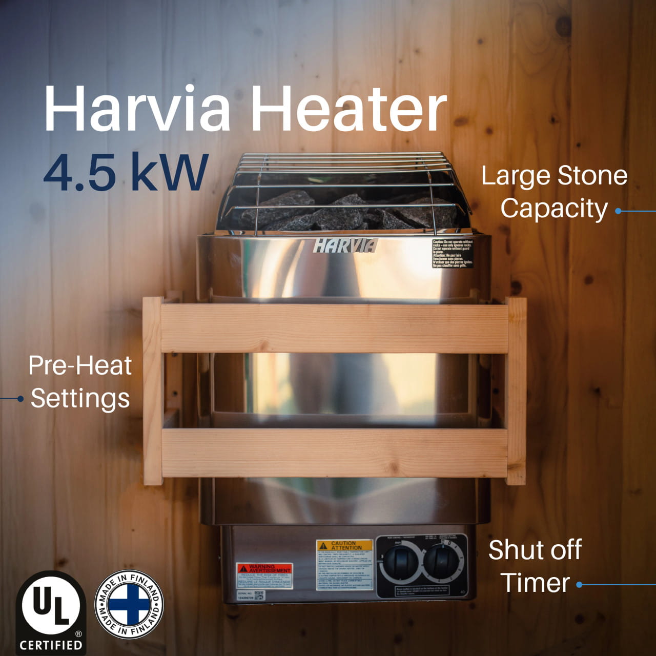 Cedar Barrel Sauna with Front Porch Canopy – Liatris | Harvia Heater Included