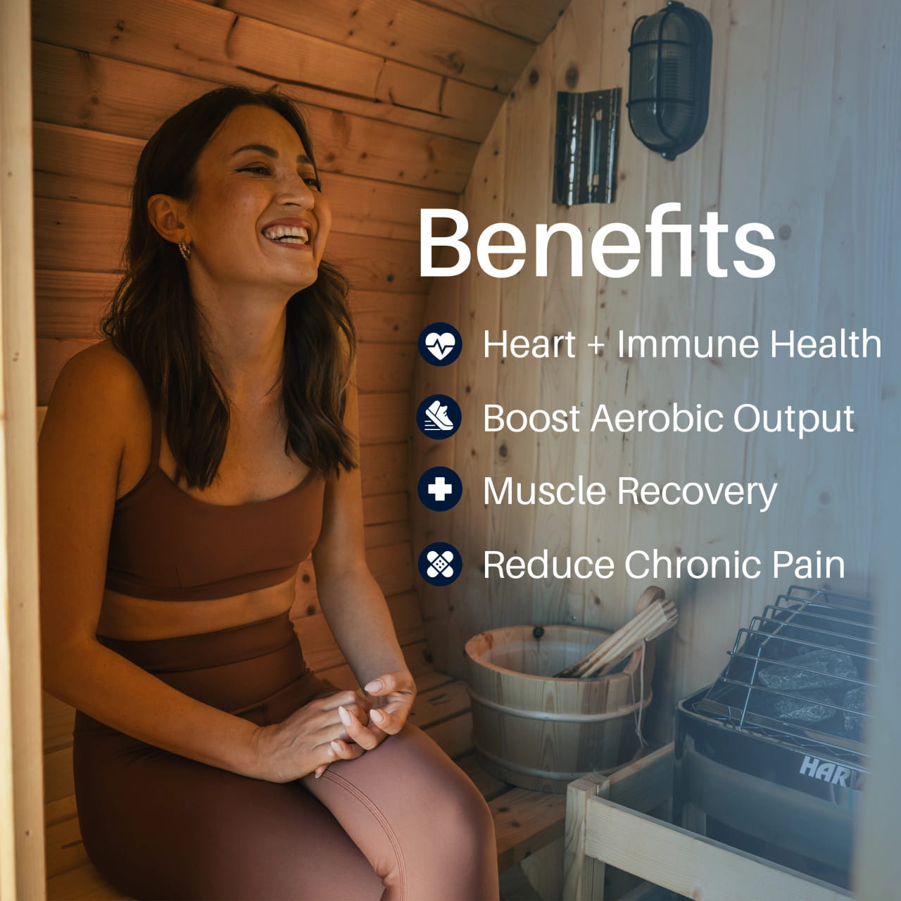 Cedar Barrel Sauna with Front Porch Canopy – Liatris | Harvia Heater Included