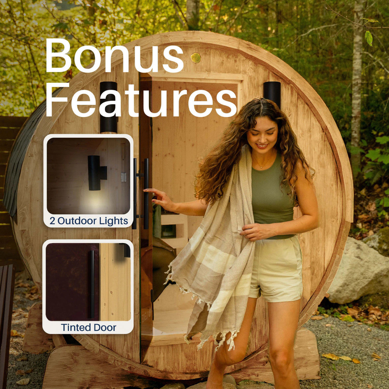 Liatris 6–8 Person Red Cedar Barrel Sauna with Panoramic Window – Outdoor Sauna