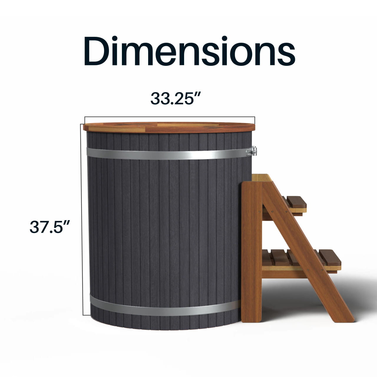 Lumina Cedar Ice Bath Outdoor Cold Plunge Tub – 118 Gallon
